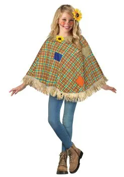 Fun World Kid's Sweet Scarecrow Poncho Costume