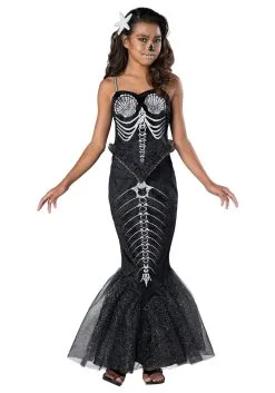 Fun World Girls Skeleton Mermaid Costume
