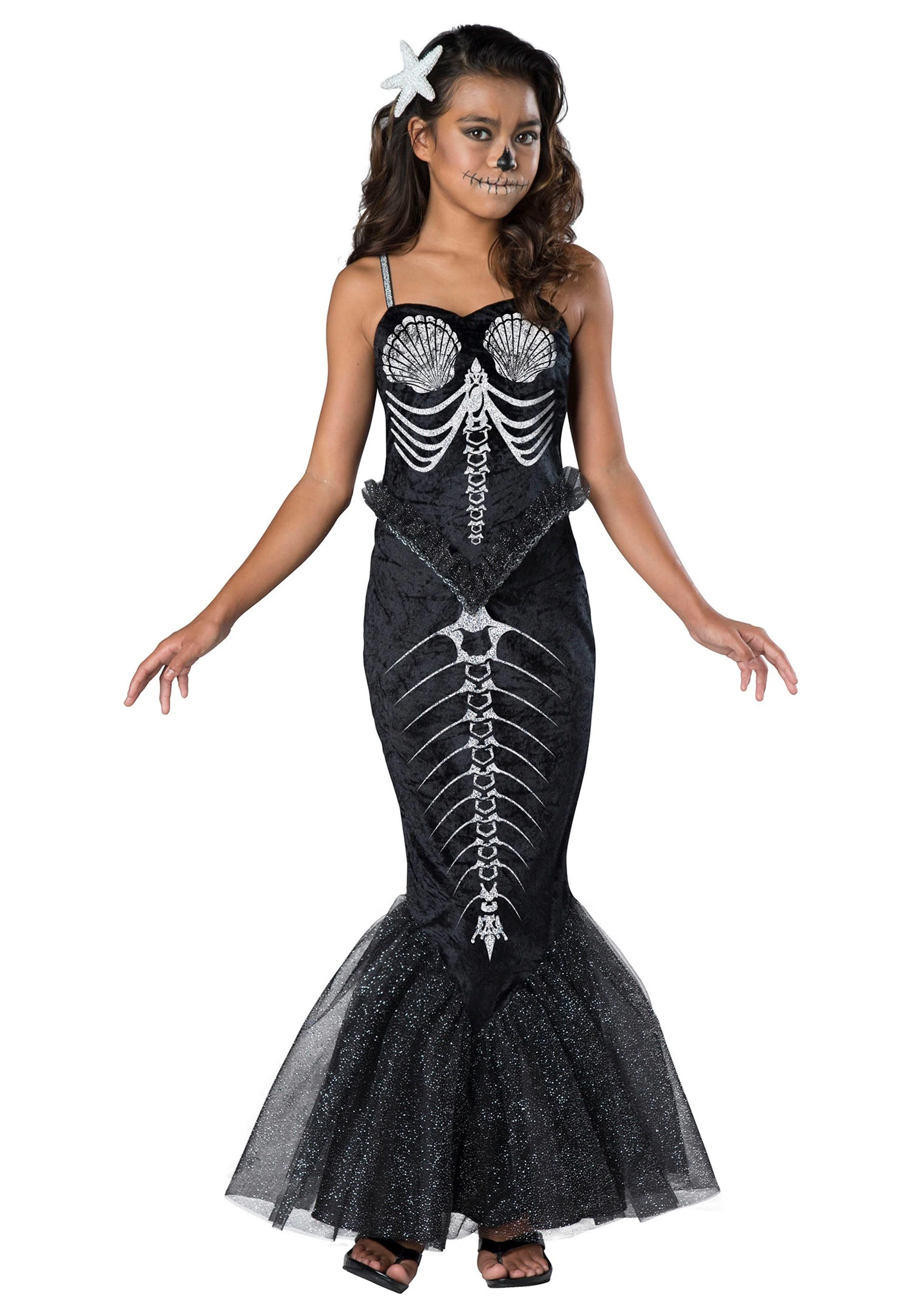 Fun World Girls Skeleton Mermaid Costume