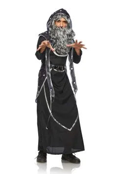 Seeing Red Dark Wizard Black And Silver Costume For Men