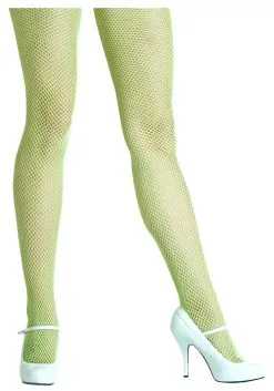 LEG AVENUE Neon Green Fishnet Tights