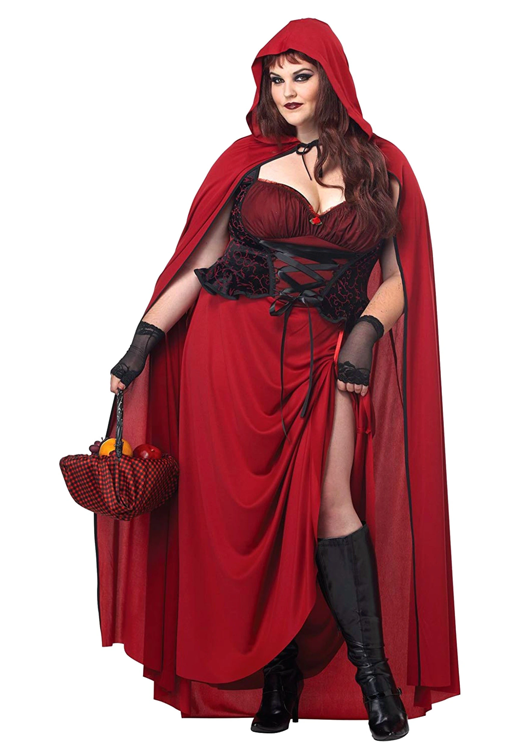 California Costume Collection Plus Size Dark Red Riding Hood Costume For Women