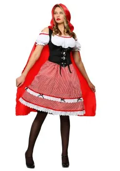 Hing Ting Plus Size Knee Length Red Riding Hood Costume