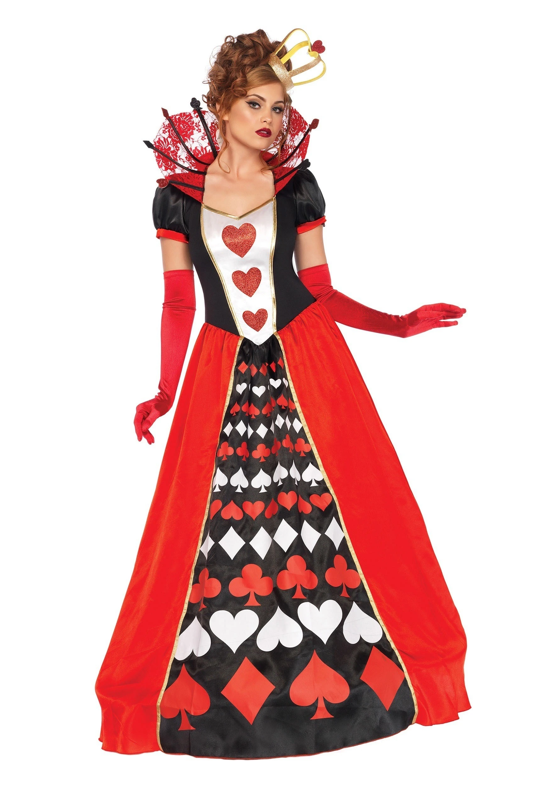 LEG AVENUE Womens Plus Size Deluxe Queen Of Hearts Costume