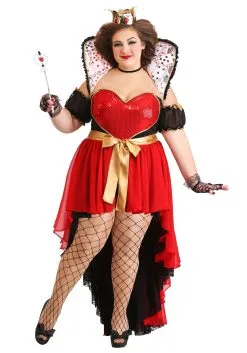 Fun Costumes Sparkling Queen Of Hearts Women's Plus Size