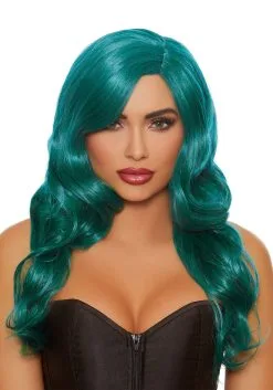 Dreamgirl Teal Long Wavy Wig